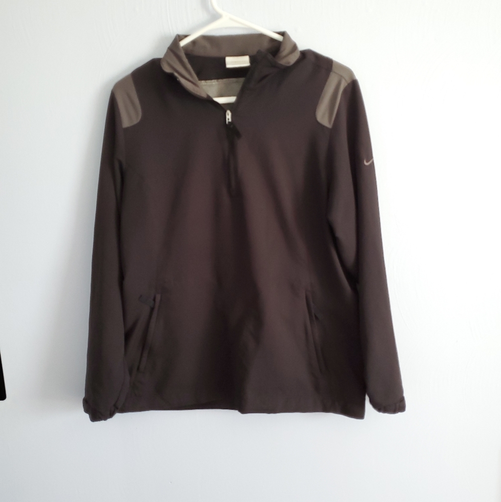 Nike Golf Black Grey Zip Water Resistant Long Sleeve Pullover Size Medium